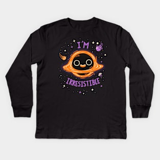 Im Irresistible  // Cute Black Hole, Kawaii, Universe Kids Long Sleeve T-Shirt